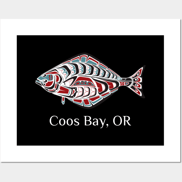 Coos Bay, Oregon Halibut Northwest Native American Tribal Gift Wall Art by twizzler3b